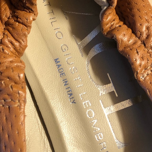 COPY - AGL Tan Perforated Leather Wedge Flats 39/8.5-9 - Picture 7 of 11